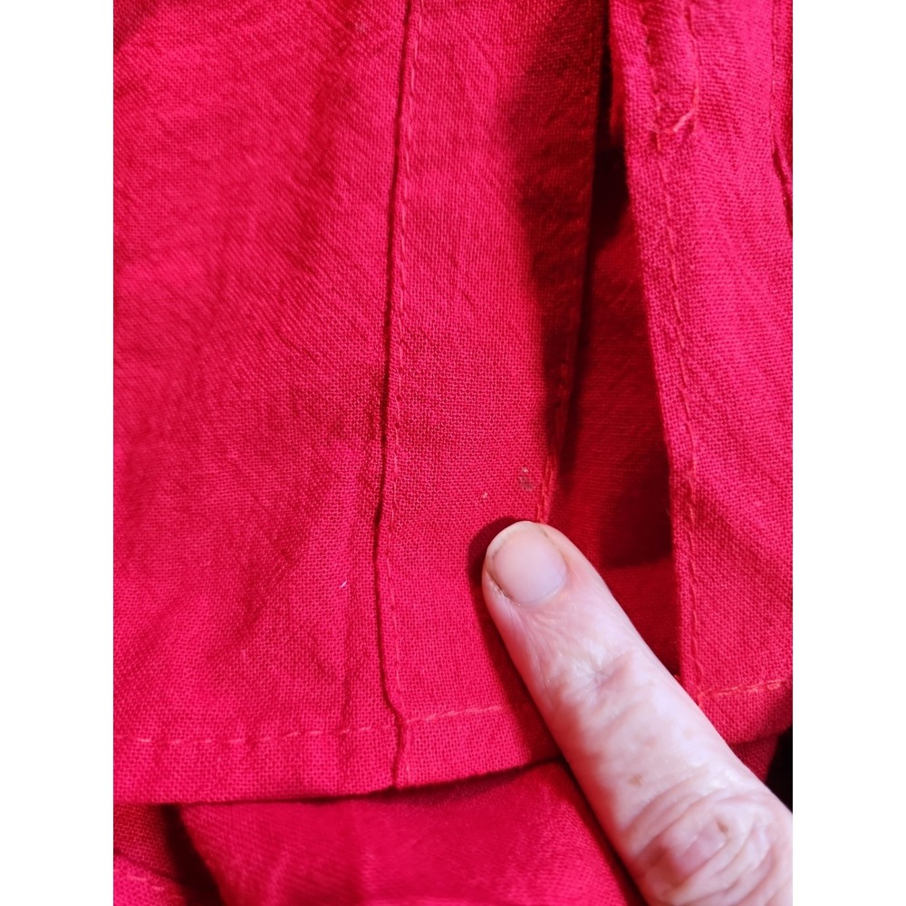 Woman's Red Sleeveless Tied Dress With Pockets, Sz S - Picture 11 of 11